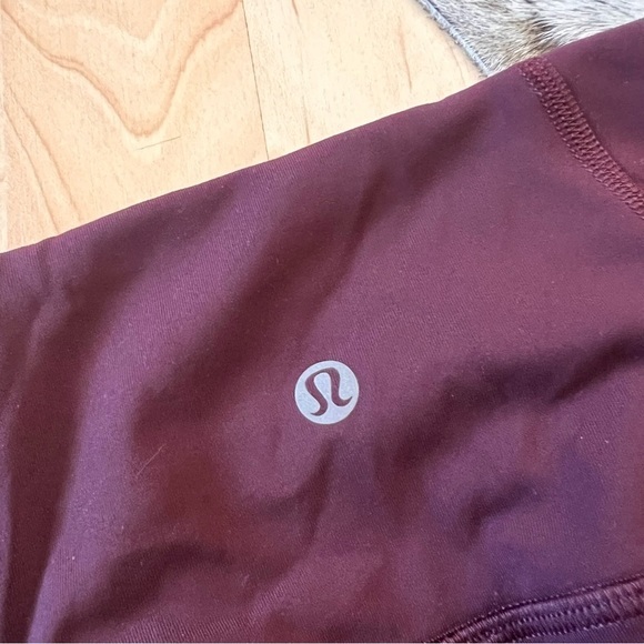 LULULEMON Burgundy Pace Rival High-Rise Crop 22"‎ Athletic Leggings Size 6 - Picture 10 of 10